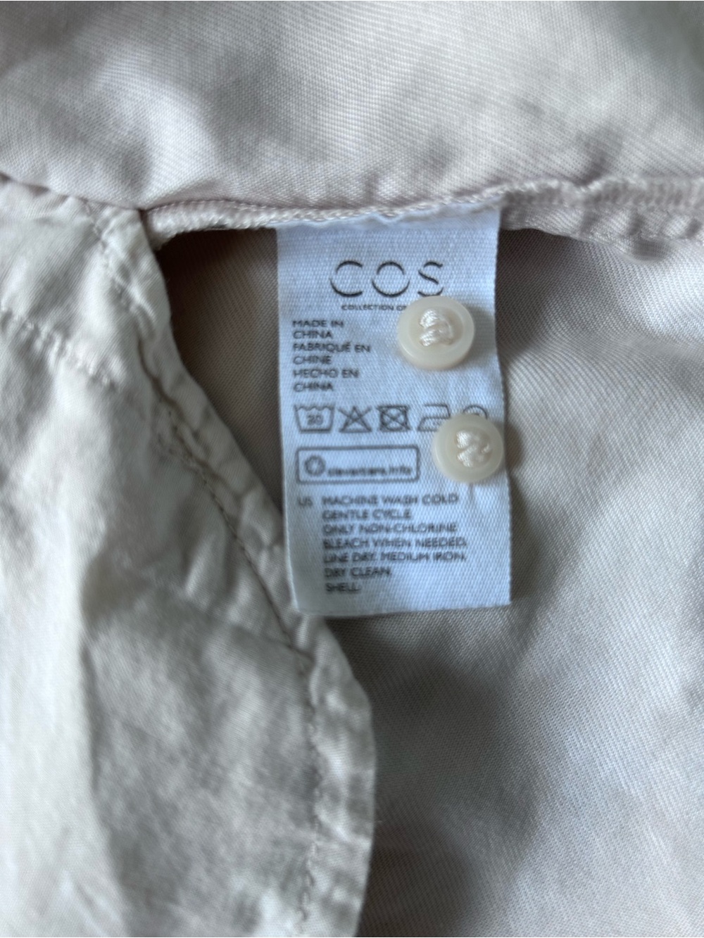 COS Oversized Tunic Dress Twill Lyocell Ivory - Picture 6 of 6